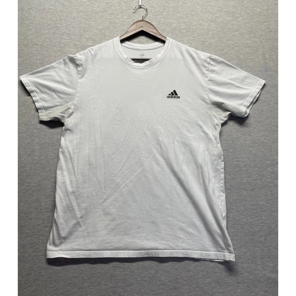 Adidas Essentials Training Golf T Shirt Mens XL White Performance Logo Crew Neck